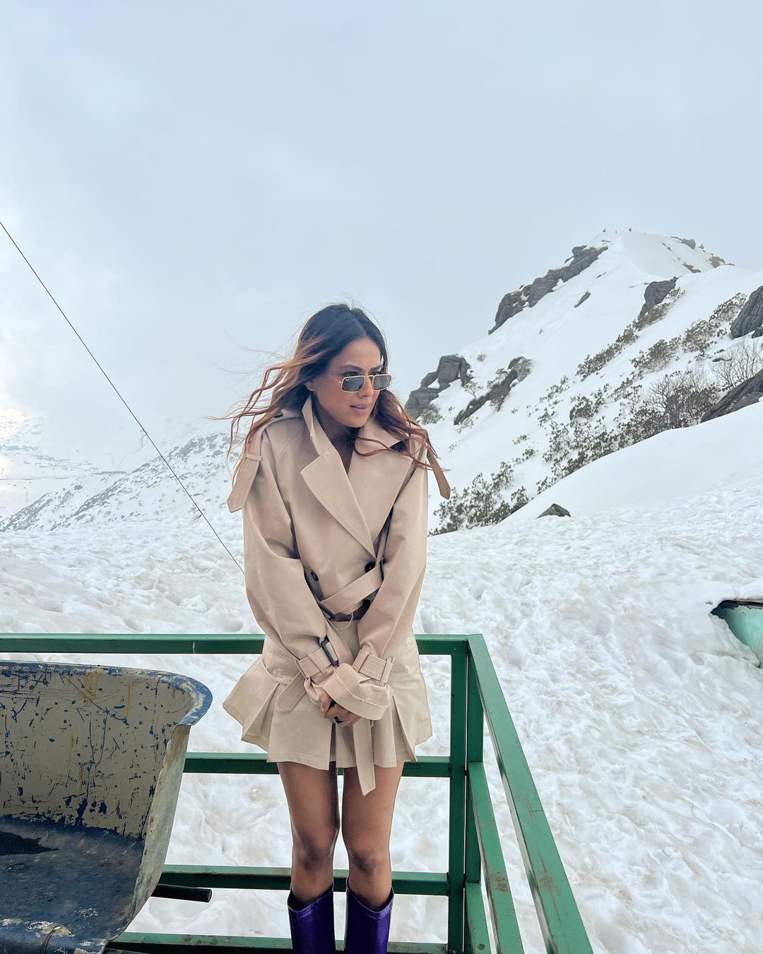 Nia Sharma enjoys the chilly weather of the hilly state.