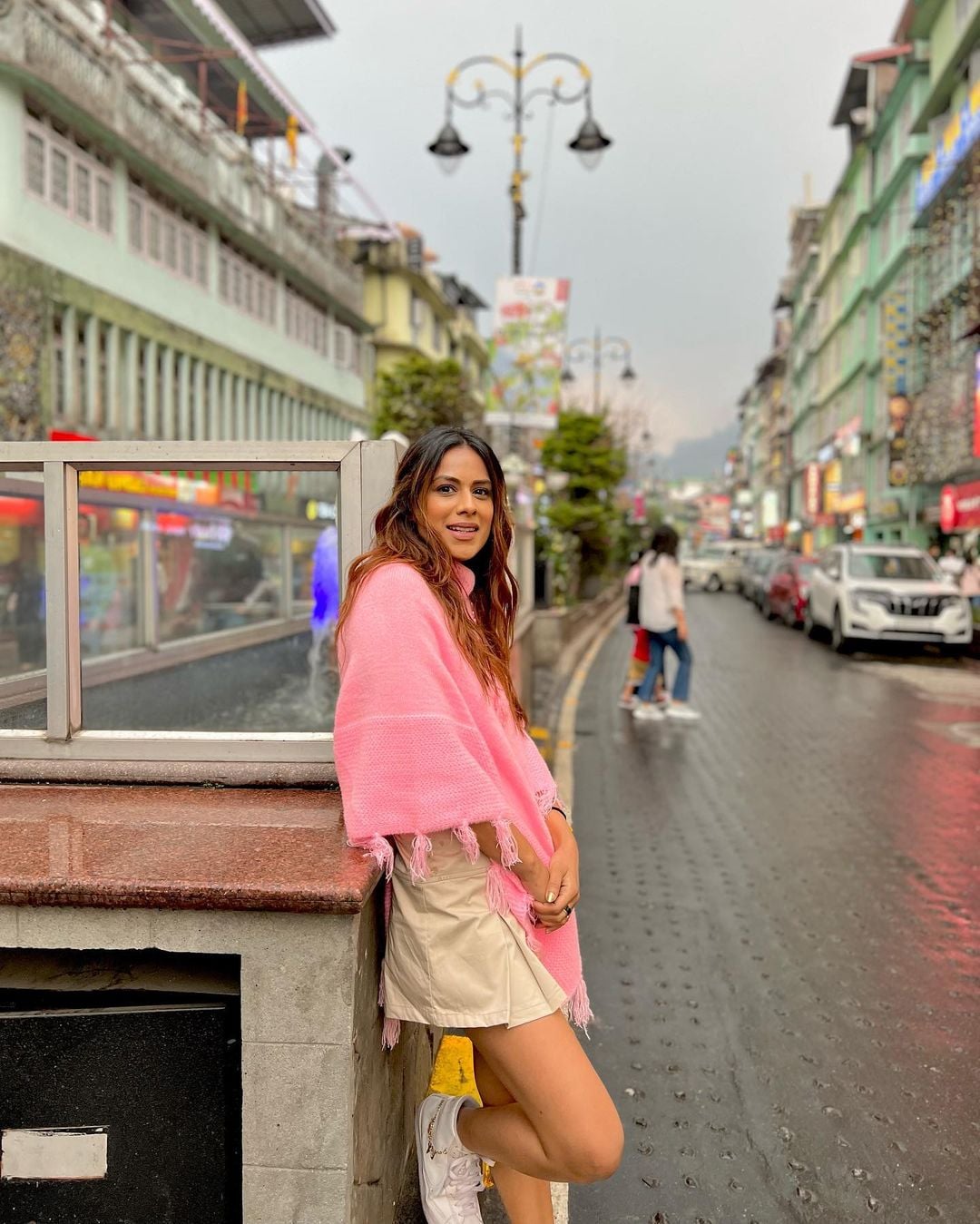 Nia Sharma looks happy as she enjoys her holidays in the cool terrain of Sikkim. 