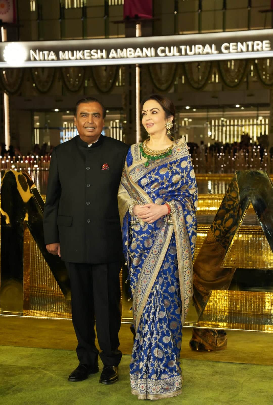 NMACC Event: Nita Ambani-Mukesh Ambani Pose For Paps; Rajinikanth, Alia  Bhatt and Others Attend | Pics