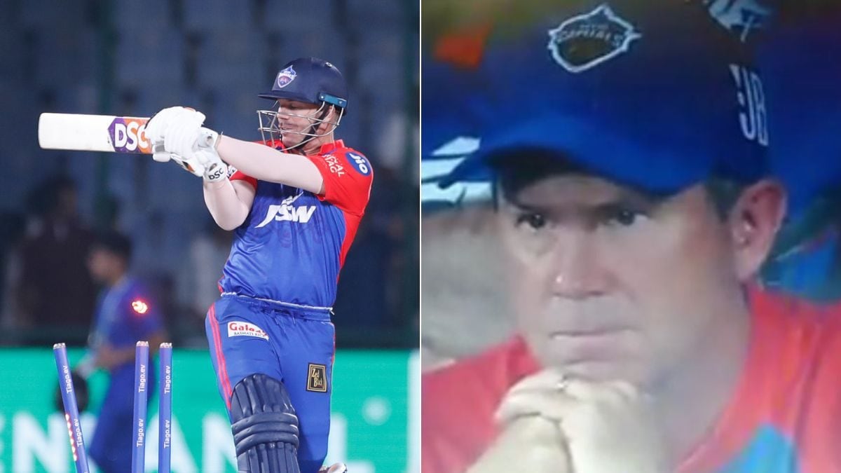 WATCH: Angry Ricky Ponting Gives Frigid Stare After DC Captain David Warner Falls for a 2-ball Duck