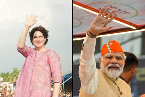 Priyanka Gandhi Vadra on Sunday flayed the Narendra Modi government. (File pics: Twitter and PTI)