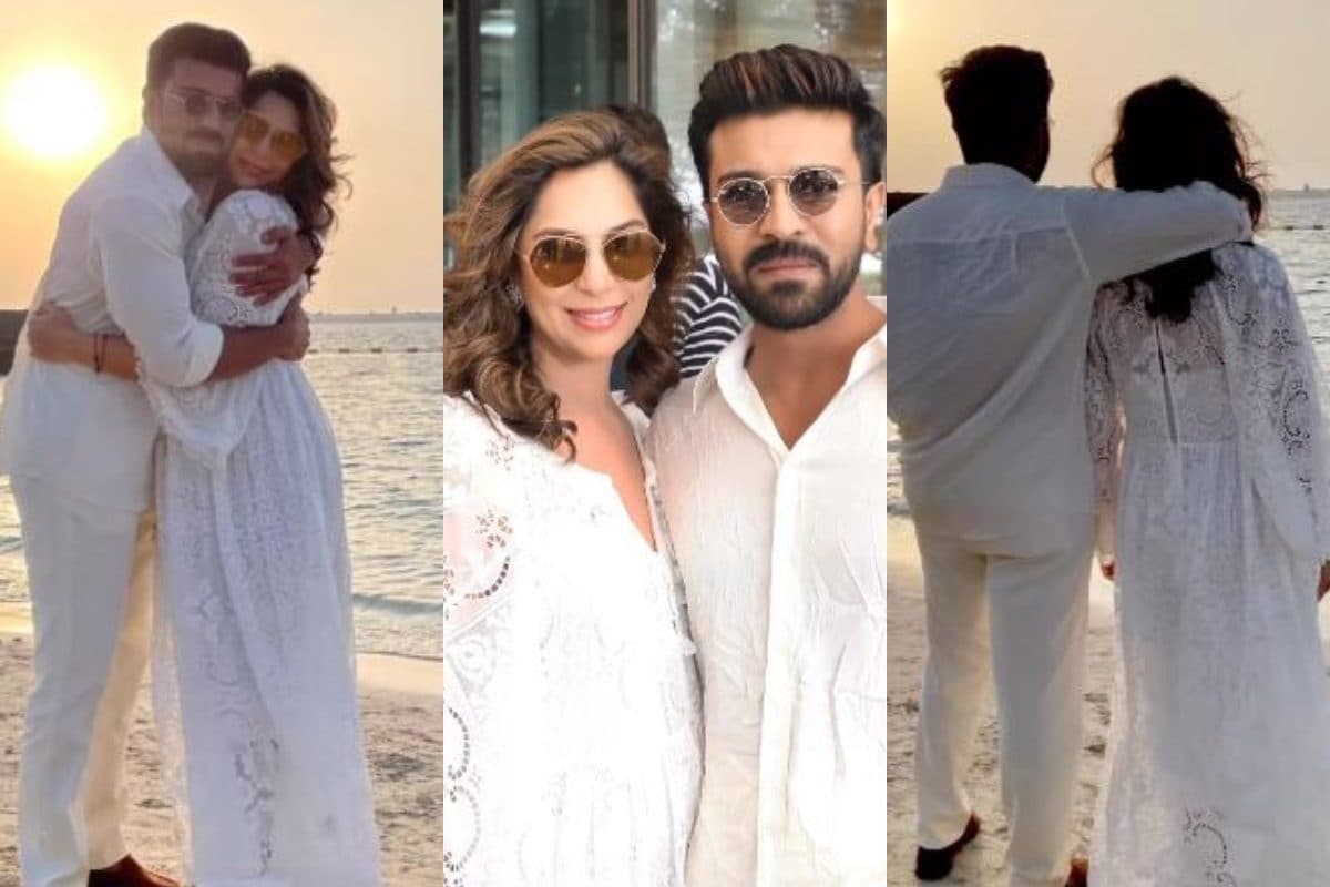 Ram Charan and Upasana Kamineni Share a Warm Hug As They Twin In White For  Baby Shower Celebration; Watch - News18