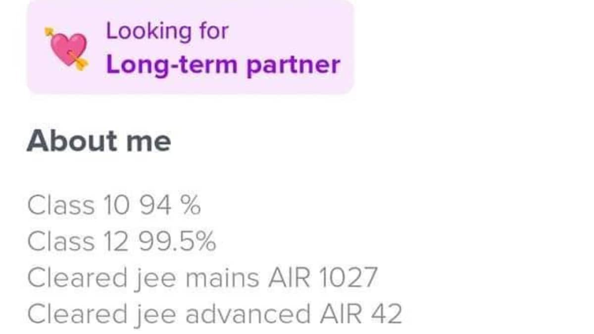 IIT Bombay, JEE Rank, Class 10 Score: Desi Man's Tinder Bio Turns Dating App into LinkedIn - Vimarsana News