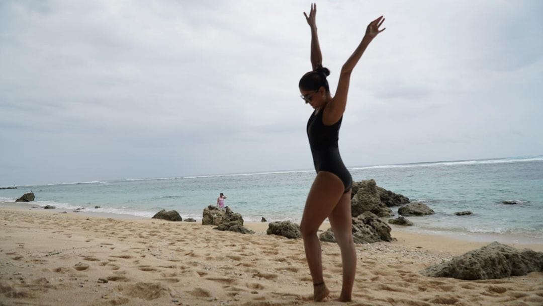 Rubina Dilaik flaunts her toned figure in a black monokini.
