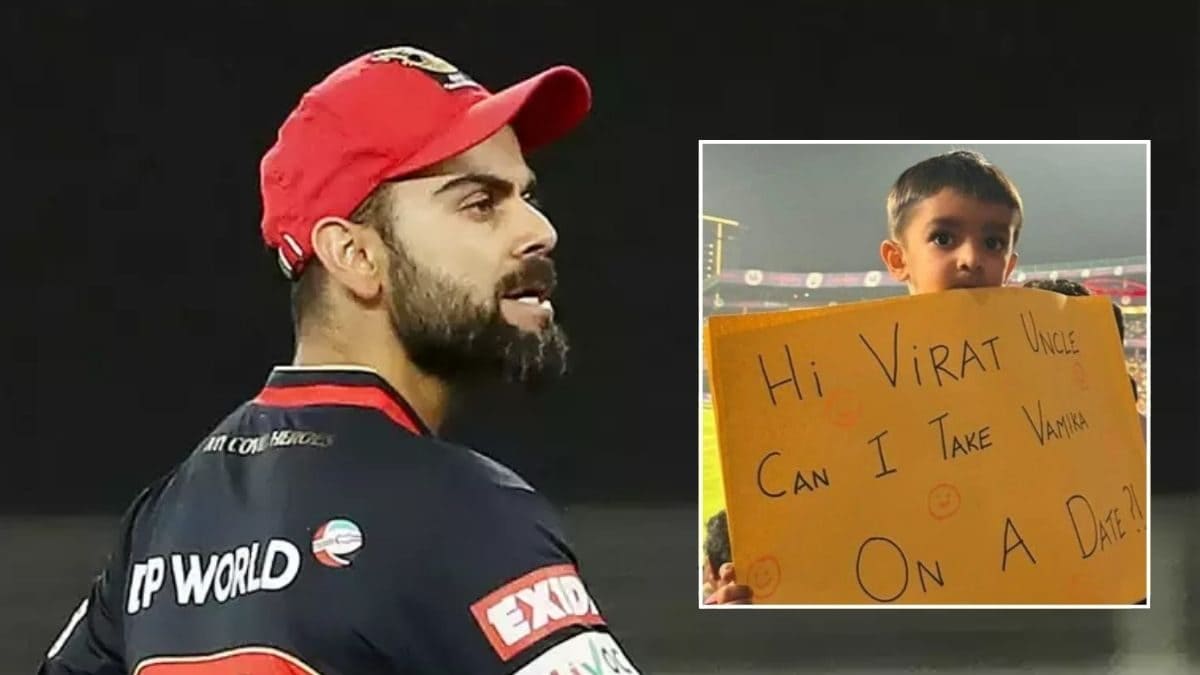 Can I Take Vamika on Date?': Kid's Placard for Virat Kohli's Daughter Gets Thumbs Down on Twitter