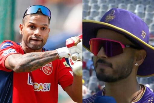 PBKS captain Shikhar Dhawan (L) and KKR's Nitish Rana. (Twitter)
