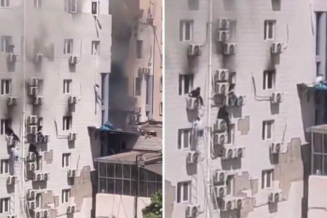 People Trapped in China Hospital Fire Escape Using Bedsheets, Many ...