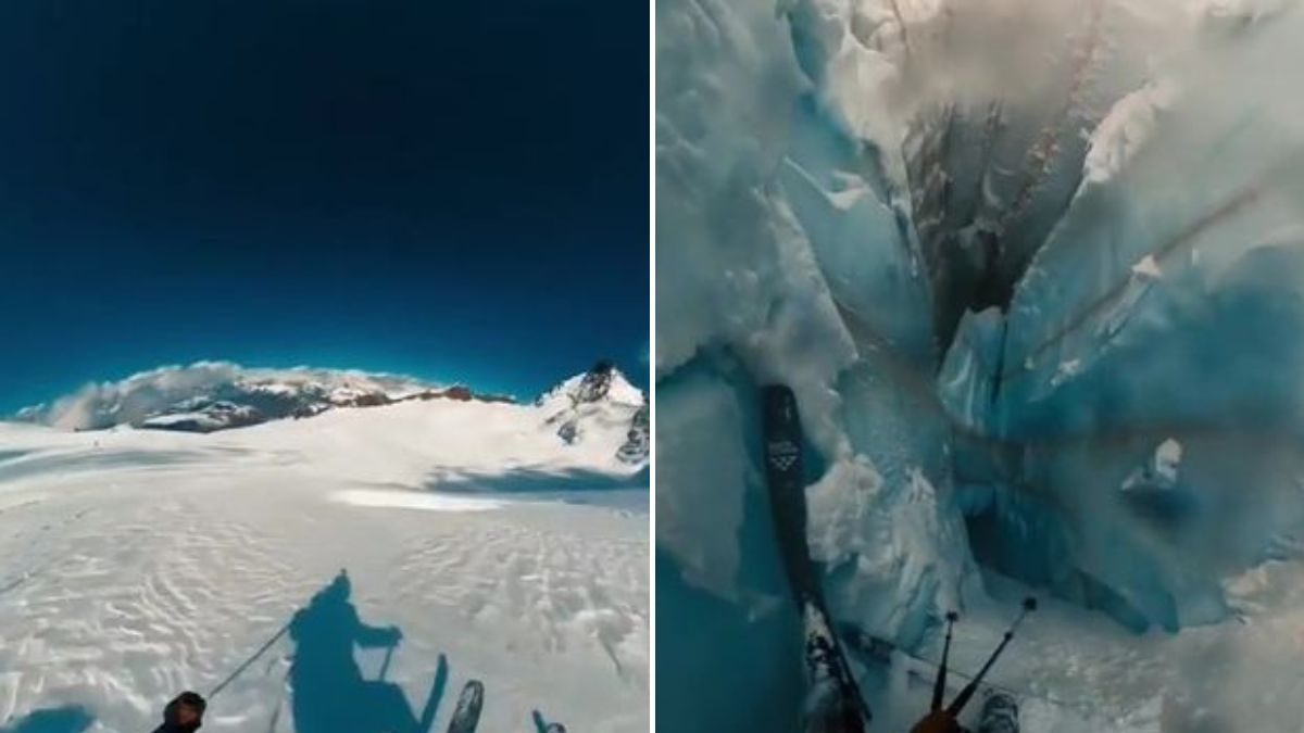 French Skier Narrowly Escapes Death After Falling into Massive Crevasse - Vimarsana News