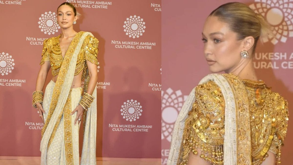 Gigi Hadid Looks Like a Sanjay Leela Bhansali Heroine In ChikankariÂ Saree atÂ the NMACC Fashion Gala