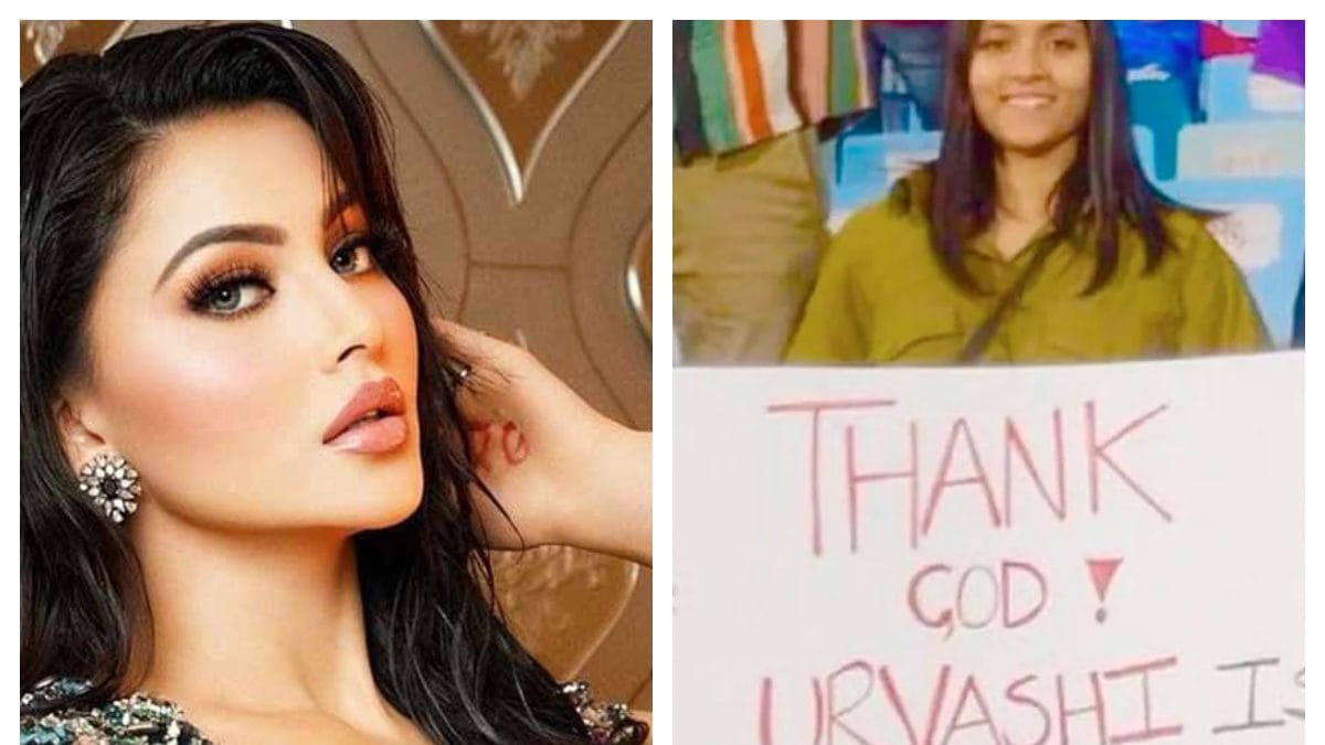 Urvashi Rautela Reacts To Viral Thank God Placard At Ipl Match Rishabh Pant Fans Say Bhai 4707