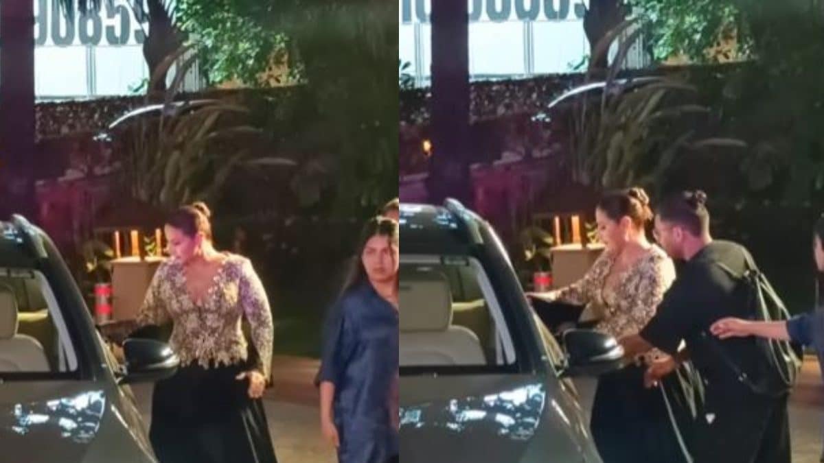 Vidya Balan Has Awkward Moment As Her Dress Gets Stuck In Car; Watch - Vimarsana News