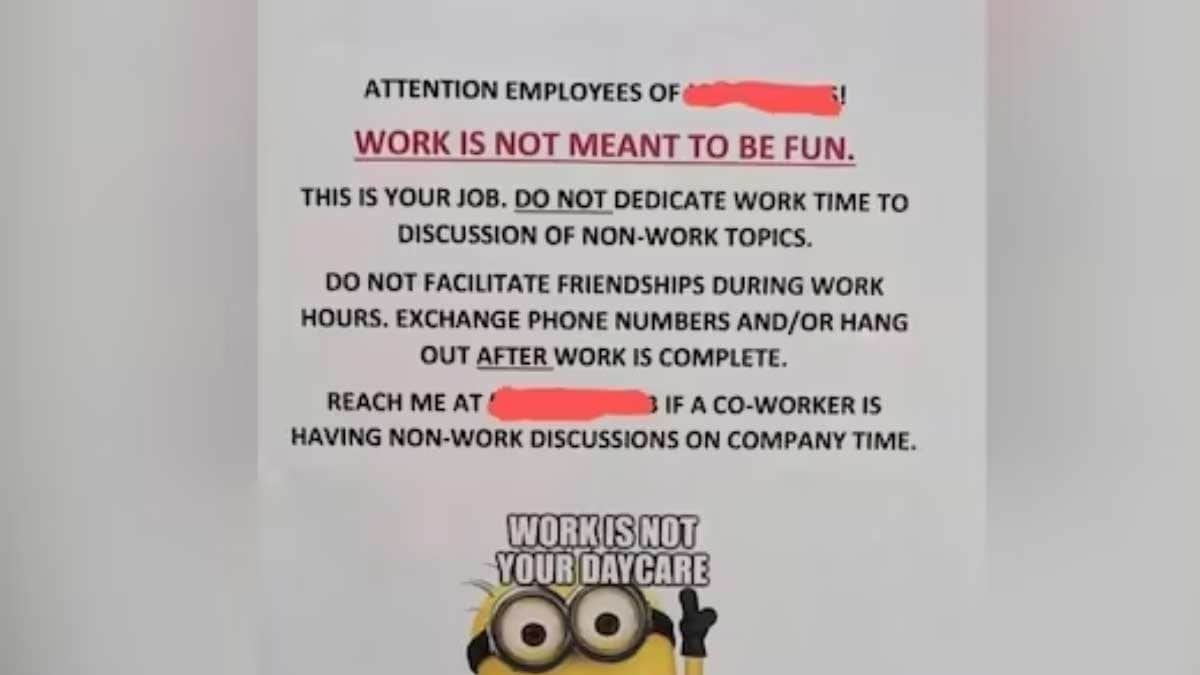 Employee Shares Boss’ ‘No Fun At Workplace’ Notice On Reddit; Users Find It ‘Toxic’