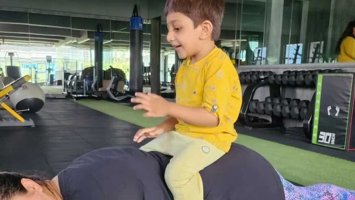 Actress Meghana Raj's Gym Pics With Son Raayan Are Too Adorable To Miss - Vimarsana News