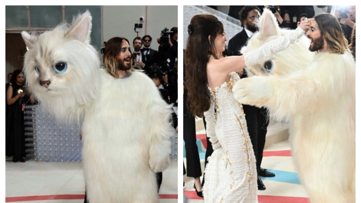 Jared Leto Dressed Up as Karl Lagerfeld's Cat Choupette at the 2023 Met Gala