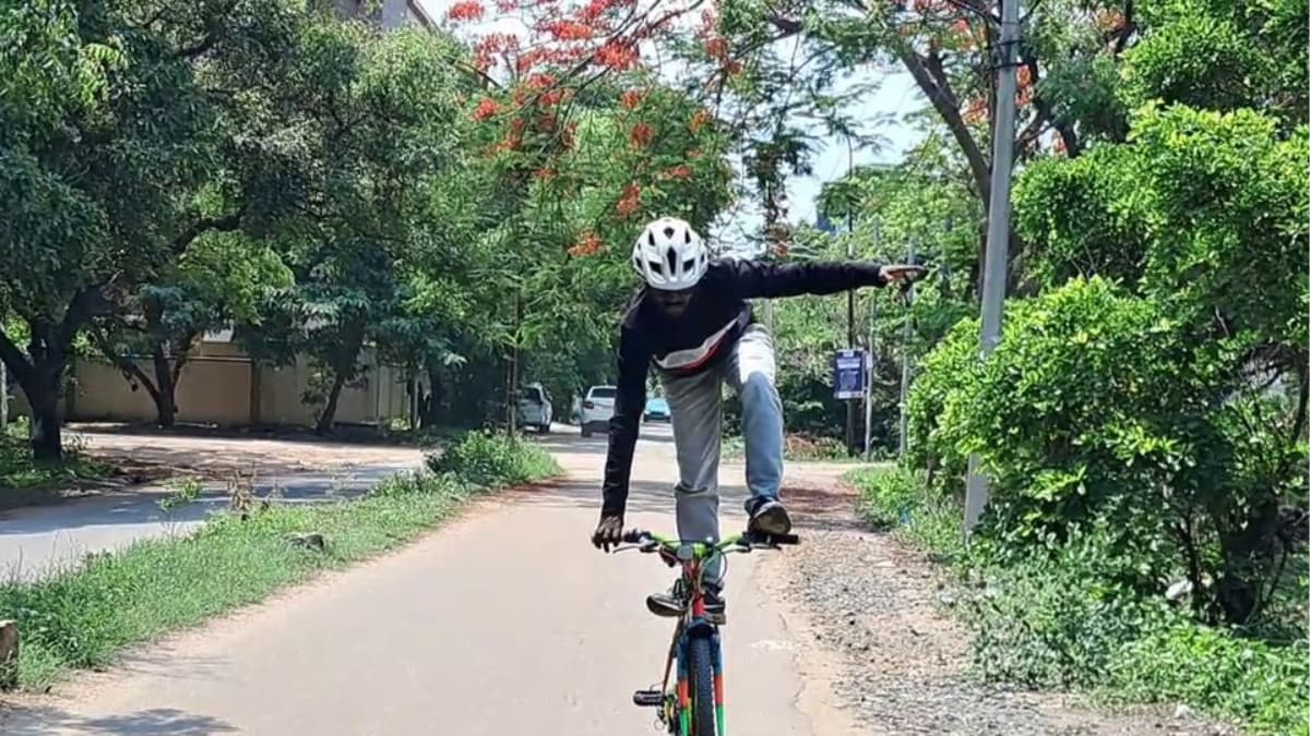 Coimbatore Man Masters Bicycle Stunts Against All Odds, Aims to 'Wheelie' His Way into World