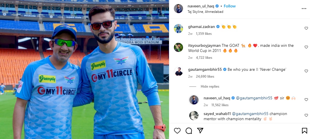 gautam gambhir naveen ul haq