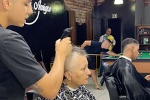 Internet Is Teary Eyed As Barber Shaves His Head In Support Of Mother Fighting Cancer