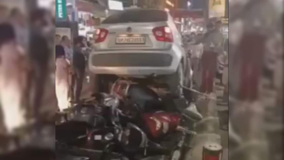 Woman's Calm Reaction After Crashing Car Into Parked Bikes Is Too Epic To Miss