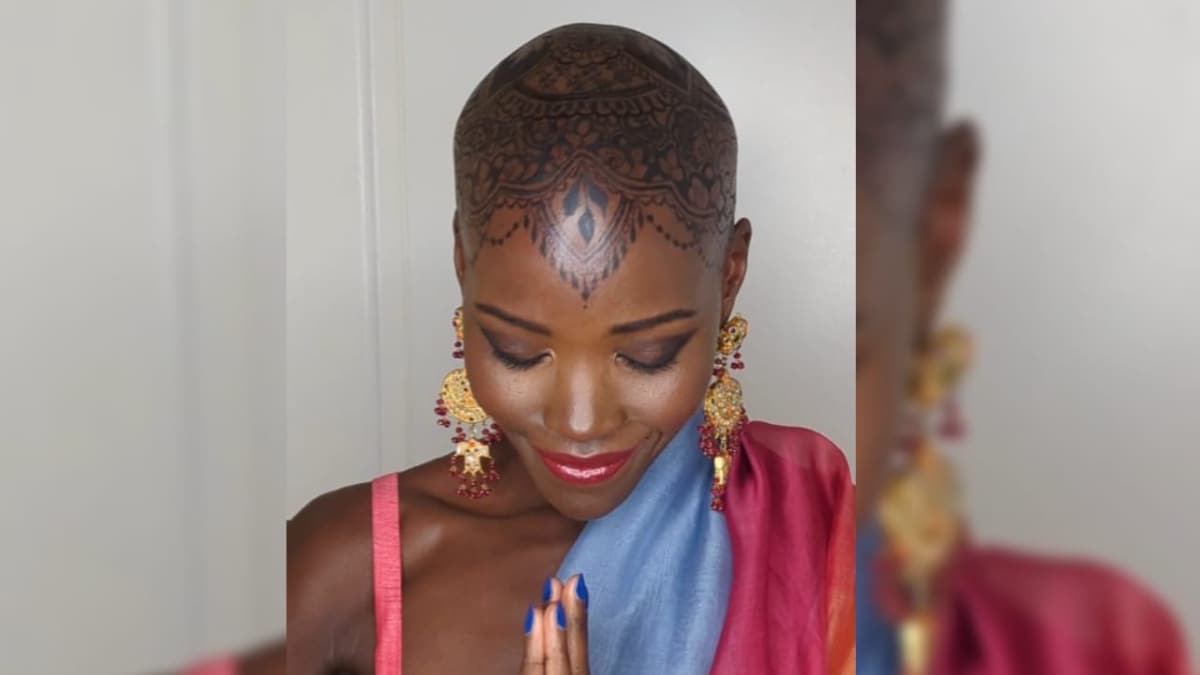 Lupita Nyong'o Celebrates Indian Culture With Stunning Henna Tattoo And Vibrant Saree