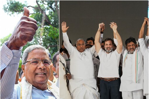 karnataka congress, karnataka election results, dk shivakumar, karnataka congress cm, siddaramaiah, kharge, karnataka election results