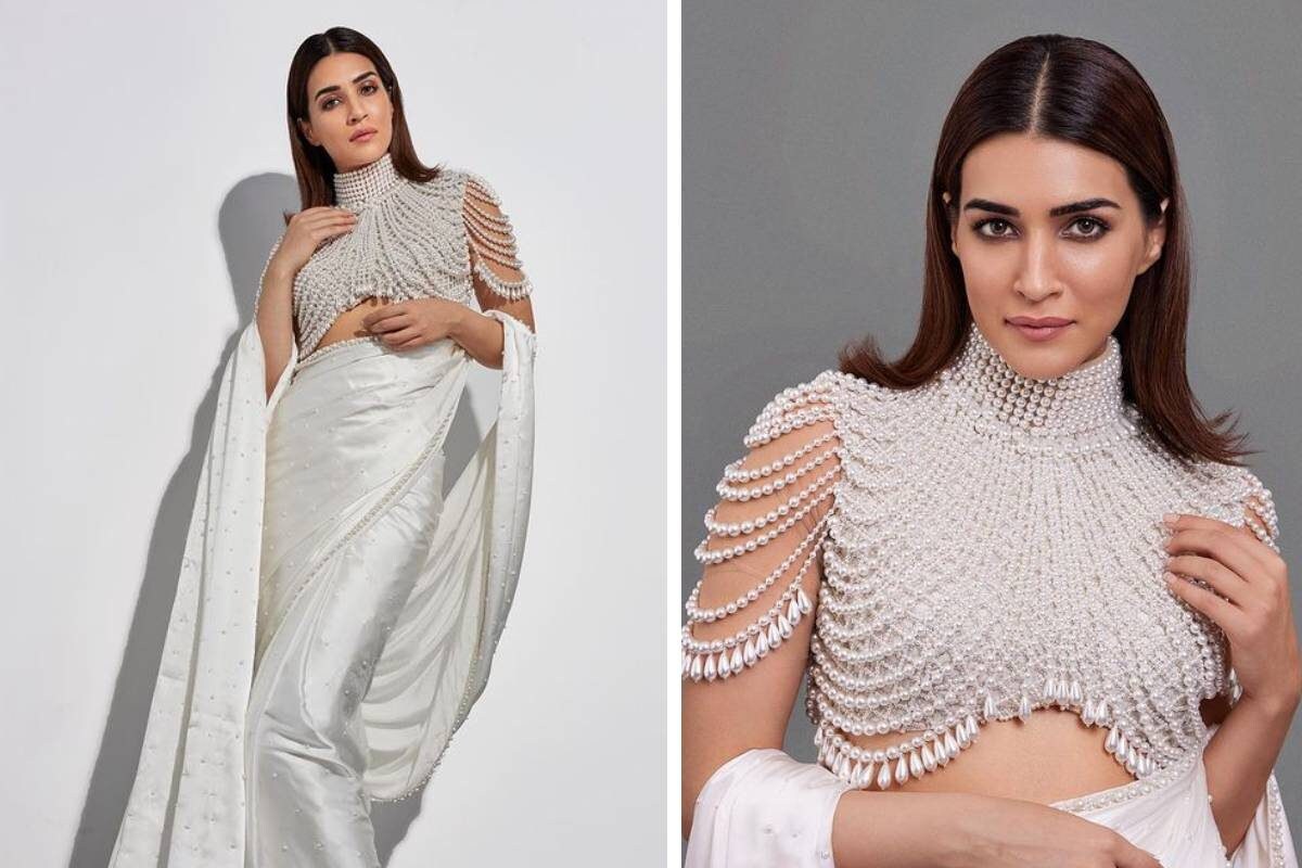 Kriti Sanon Paints An Elegant Picture In Beautiful White Saree With Pearl Blouse, See Her Drop-dead Gorgeous Photos