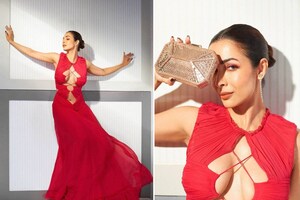 Malaika Arora Oozes Oomph In Bold Red Cutout Gown, Check Out The Diva's Sultry And Sexy Pictures