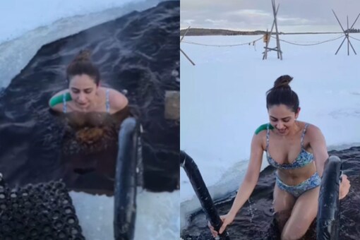 Cine Nati Rakul Sex Video - Rakul Preet Singh Slips Into Sexy Bikini in MINUS 15 Degrees, Takes A Dip  in Ice Cold Water; Watch - News18