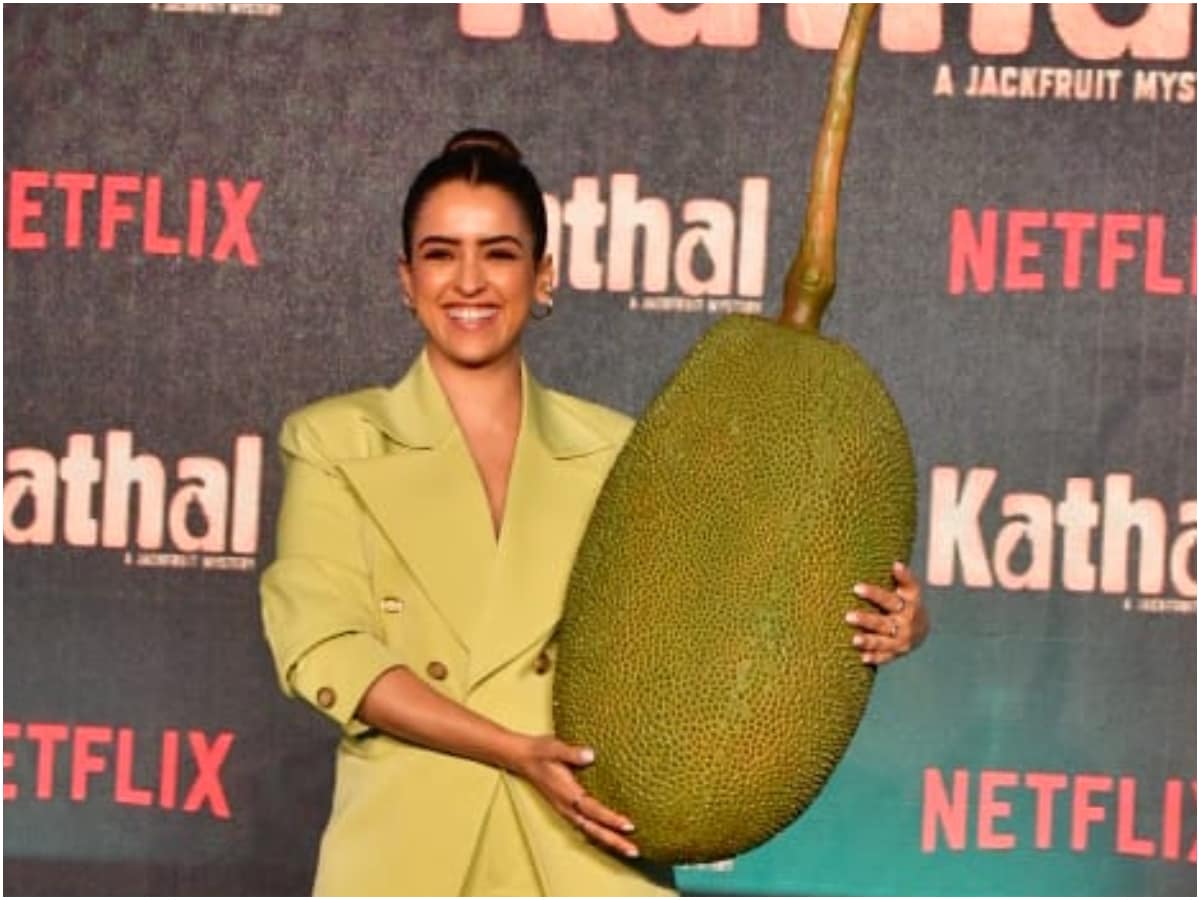 Sanya Malhotra Poses With Jackfruit As Big As Her Torso At Kathal Trailer  Launch, Photos Go Viral - News18