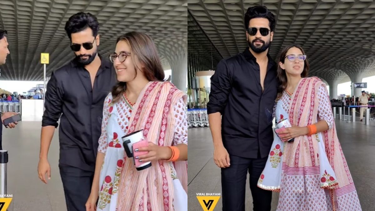 Sara Ali Khan Ditches Make-up, Vicky Kaushal Opts For Casuals As They 