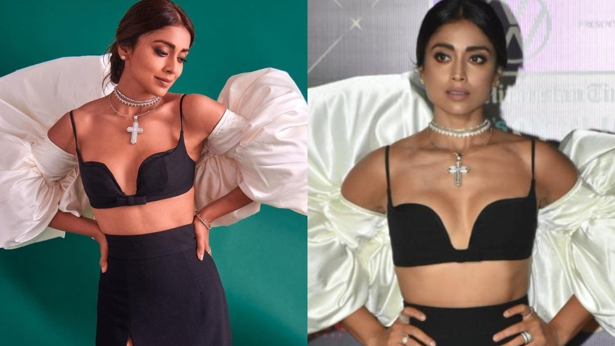 Www Boy And Khawaja Saran Hot Xxx Video Com - HOT! Shriya Saran Raises Heat in Black Bra Top, Thigh-High Slit Skirt; Sexy  Video Goes Viral; Watch - News18
