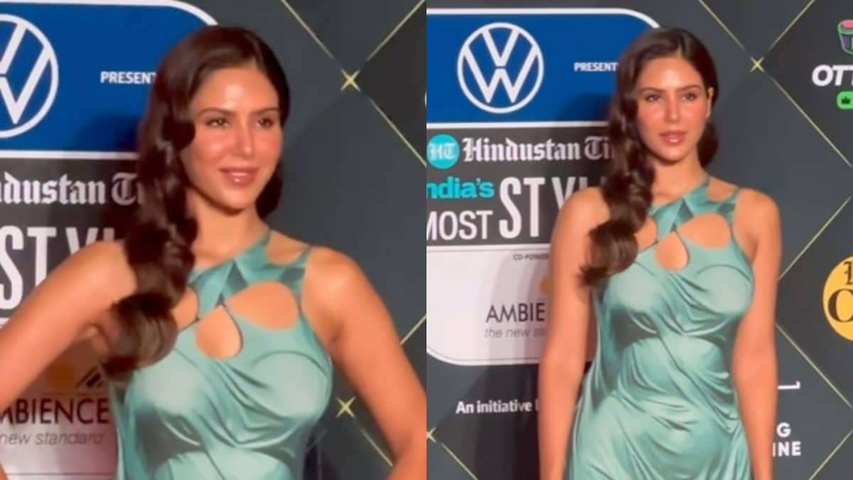 Sonam Bajwa Looks Stunning In A 3D-printed Wet-Look Gown As She Arrives For An Event; Watch