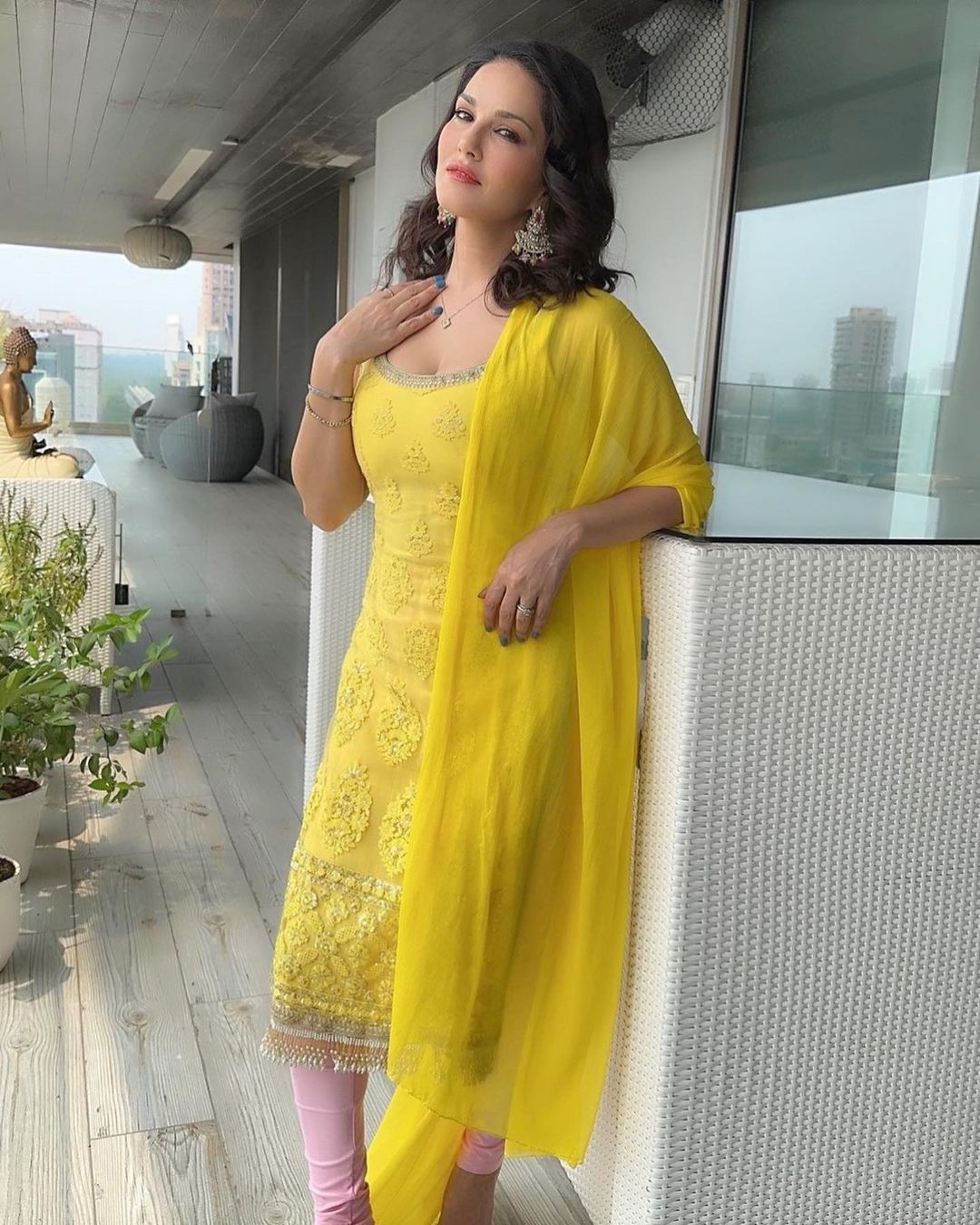 The MMS Ragini 2 actress looks pretty in yellow for Holi celebrations. (Image: Instagram)