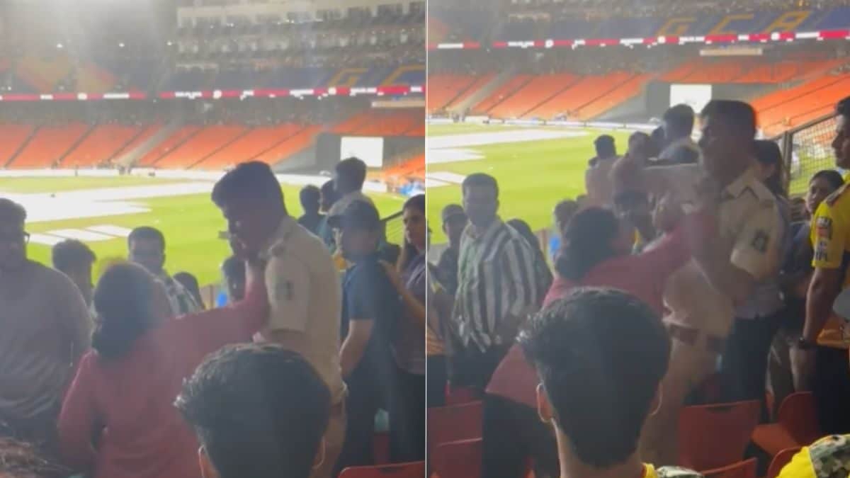 IPL 2023 Final Turns Ugly As Woman Hits Police Officer During Rain Delay at Narendra Modi Stadium - Vimarsana News