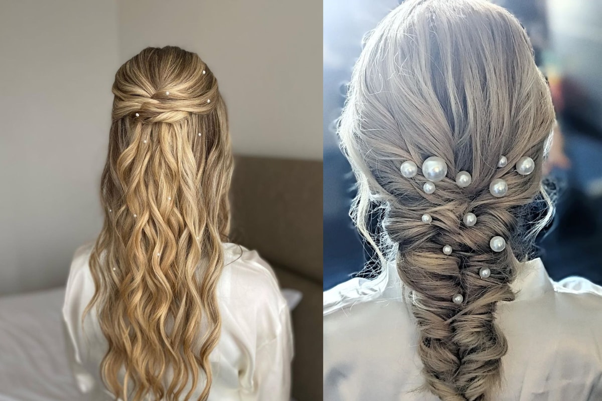 30 Bridal Hairstyles For Long And Straight Hair: Messy Buns To Braids To  Slay Your Wedding Look