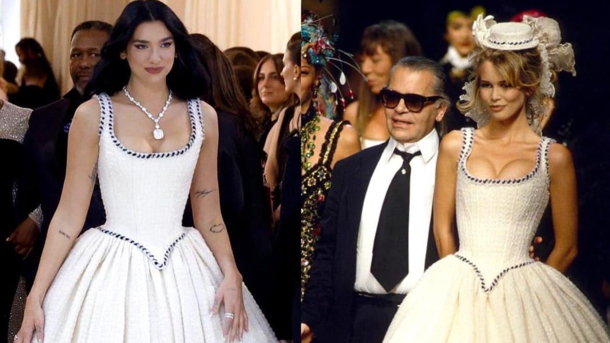 Dua Lipa Wore a Glazed Vanilla French Mani and Chanel Wedding Dress to the  Met