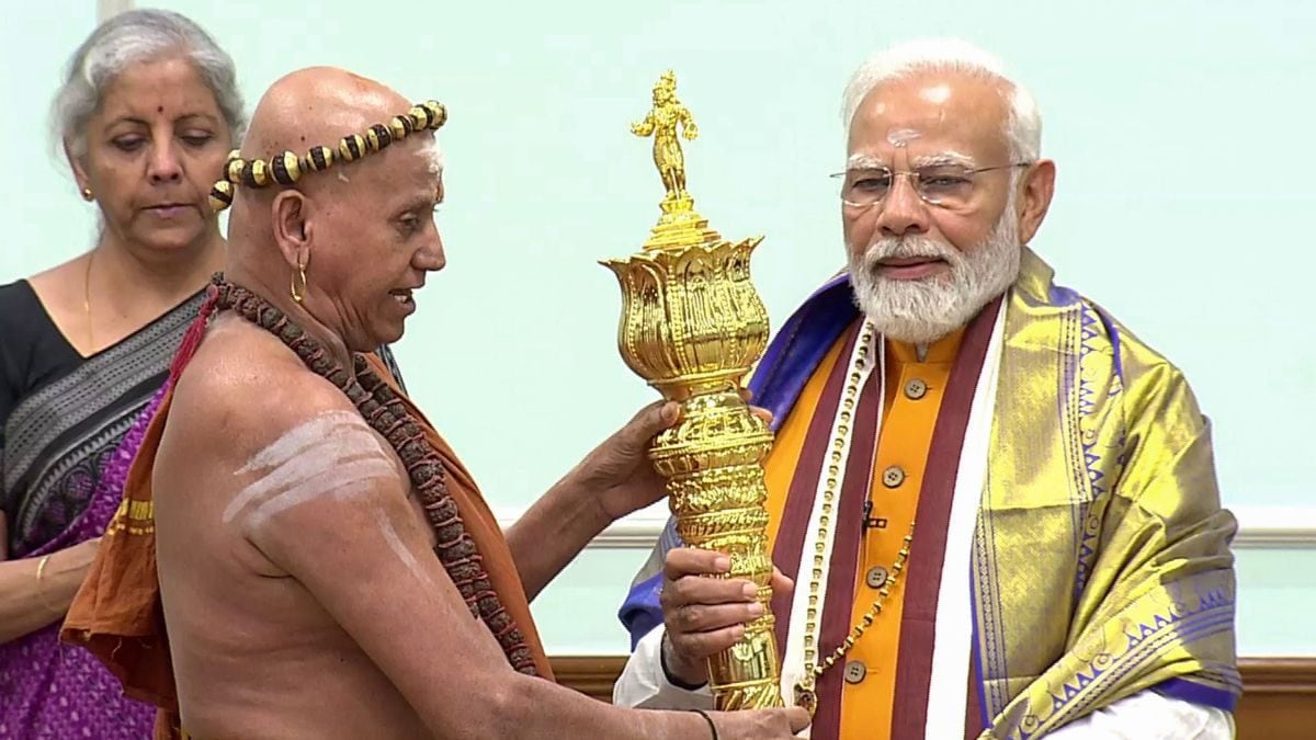 PM Says Sengol Connects India’s Glorious Past with Prosperous Future, Attacks Cong Over â€˜Walking Stickâ€™ Display