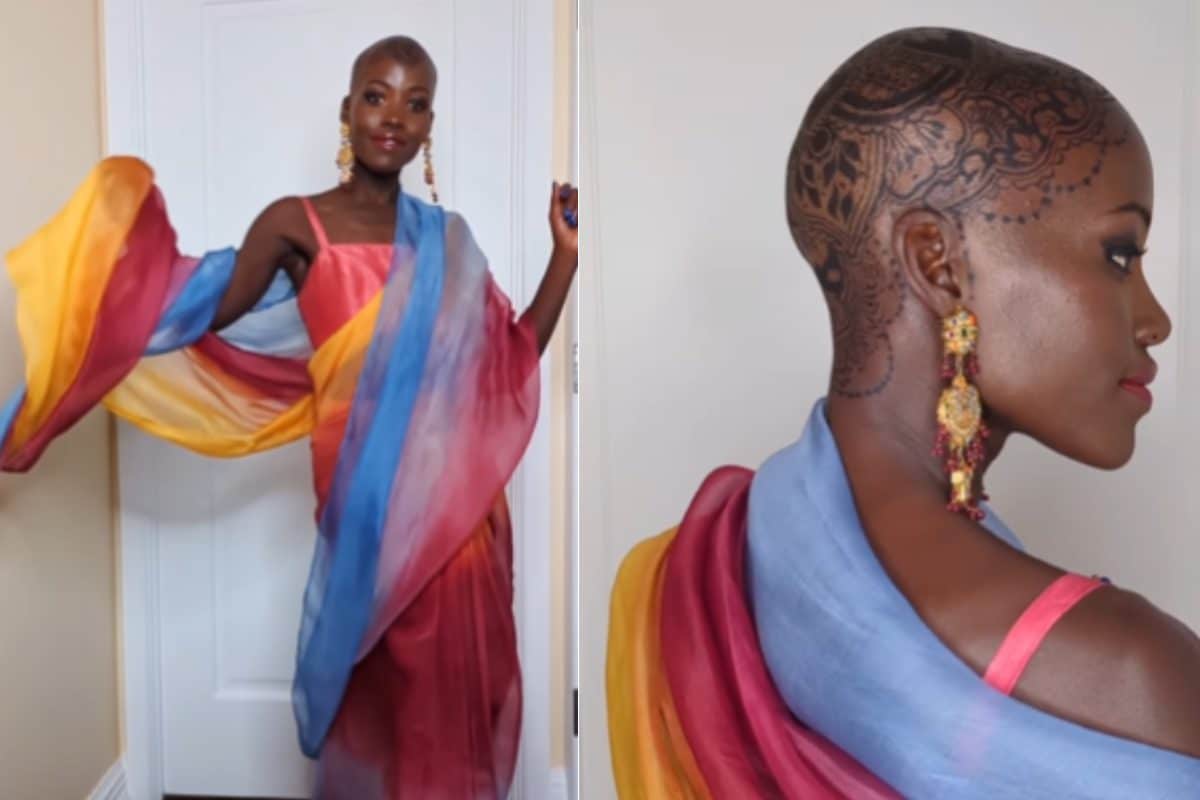 Lupita Nyongo used her shaved head as a canvas for an intricate henna  tattoo  Glamour UK