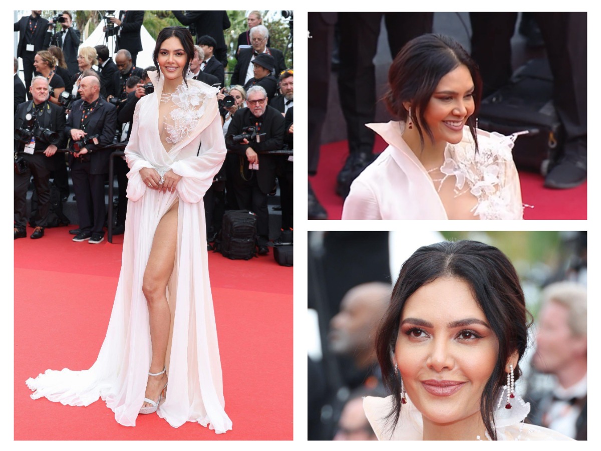 Cannes 2023 Esha Gupta Graces the Red Carpet in a Stunning HighSlit
