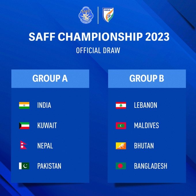 India Drawn in Same Group as Pakistan for 2023 SAFF Championship