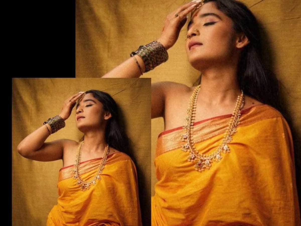 Chaithra Achar Looks Stunning In This Mustard Yellow Silk Saree - News18