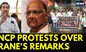Maharashtra Politics News | NCP Protest Against BJP's Nitish Rane's Remarks On Sharad Pawar | News18