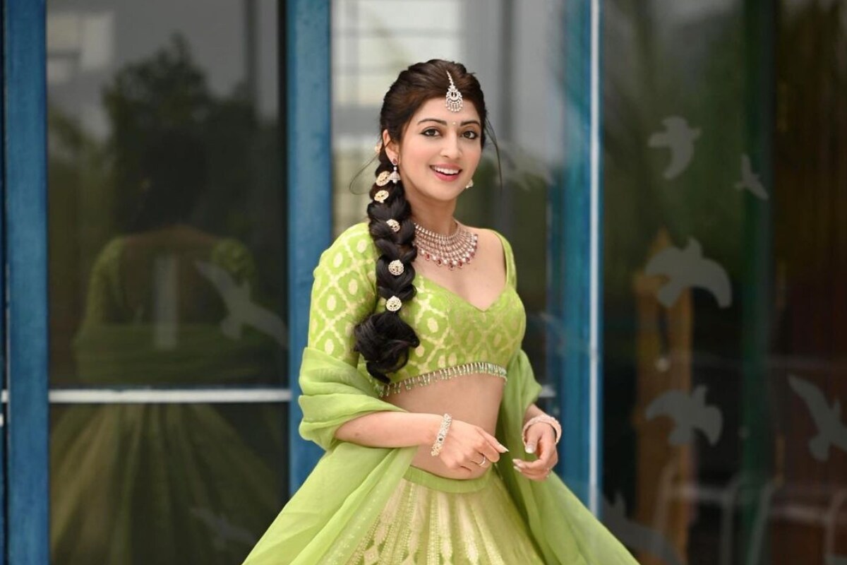 Buy Green Net Embroidered Sequin And Scallop Ornamental Bridal Lehenga Set  For Women by Aneesh Agarwaal Online at Aza Fashions.