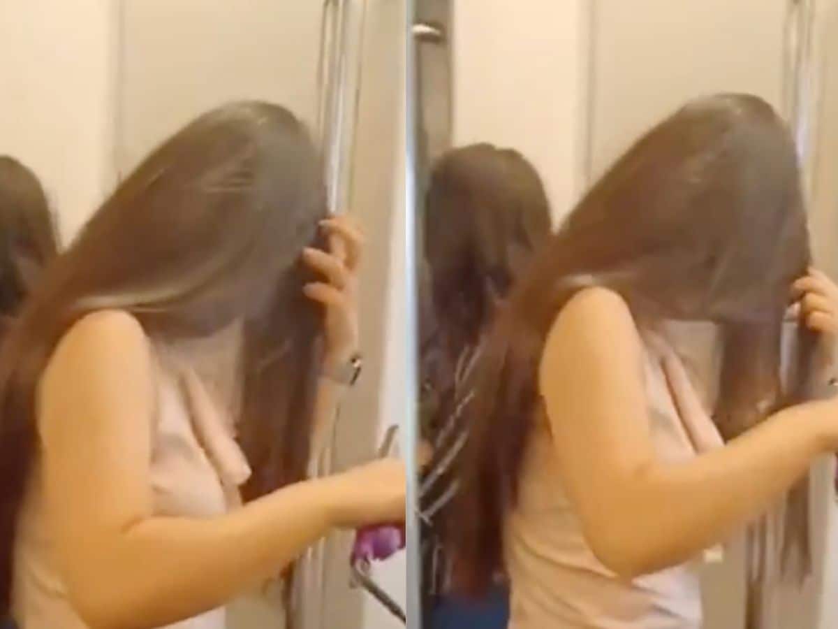 Woman uses hair straightener in Delhi Metro video goes viral  Trending   Hindustan Times