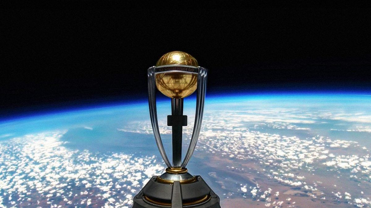 WATCH ICC ODI World Cup 2023 Trophy Launched Into Stratosphere Before