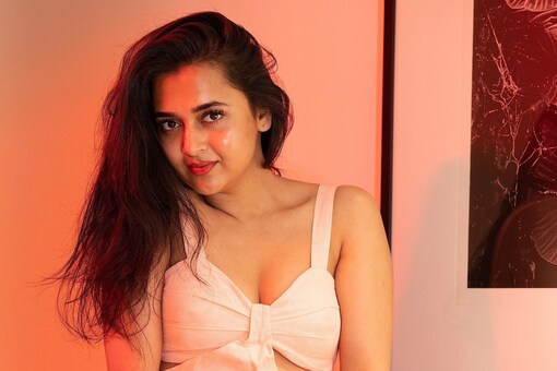 Tejasswi Prakash often shares pictures of her being dressed in dazzling outfits on social media. (Credits: Instagram)