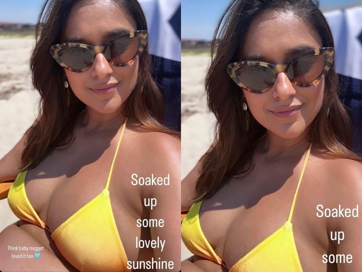 Ileana D Cruz Slips Into a Yellow Bikini To Flaunt Her Baby Bump