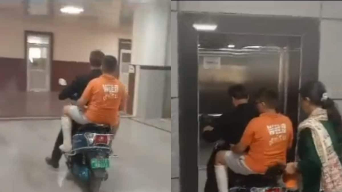 WATCH | Kota Lawyer Drives Scooter Inside Hospital With Injured Son, Takes  Him to 3rd Floor on Vehicle - News18