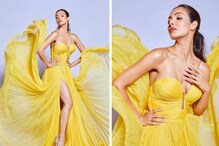 Malaika Arora Oozes Oomph In Sunshine Yellow Pleated Dress With High Slit, Check Out The Diva's Sexy Pictures