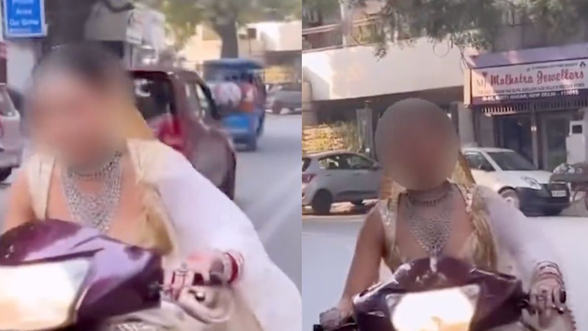'Bewakoofiyan': Bride Rides Scooty Without Helmet, Delhi Police Responds - Vimarsana News