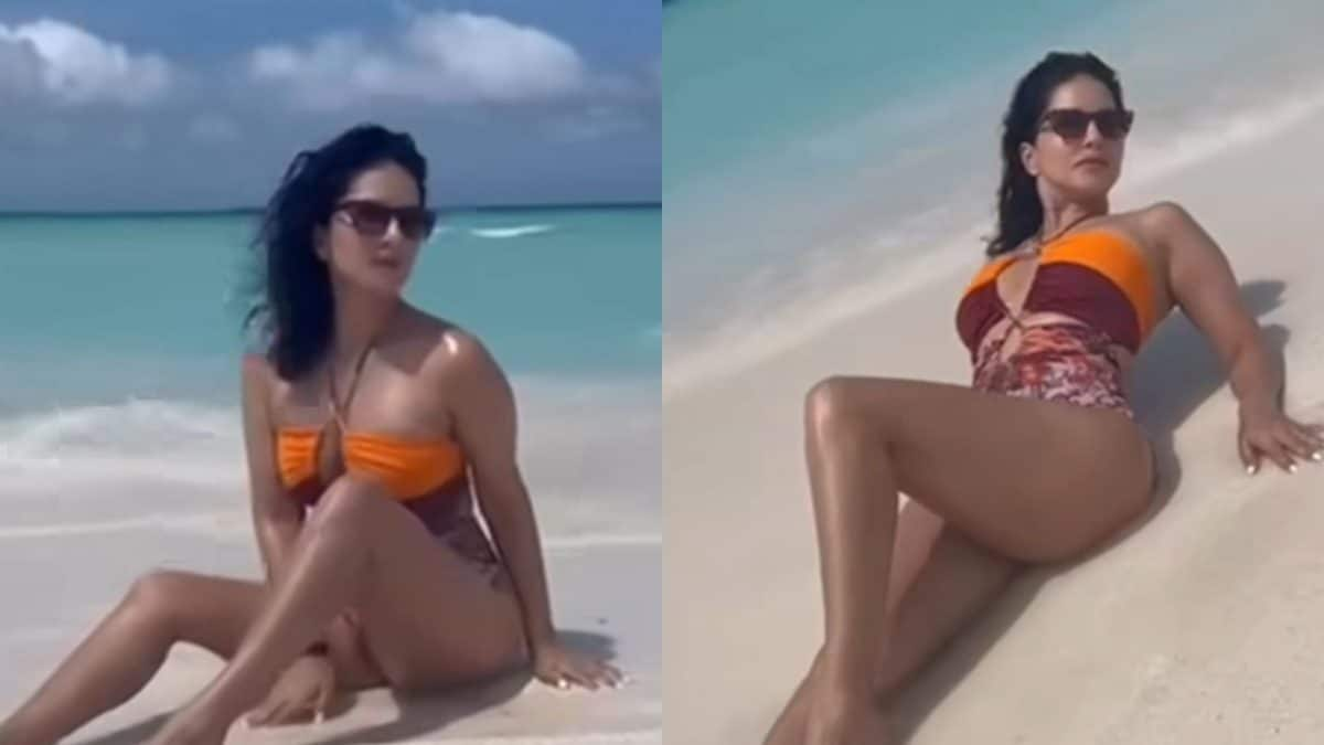 Sexy! Sunny Leone Goes Bold As She Poses On Beach In Plunging Swimsuit, Hot  Video Goes Viral; Watch - News18